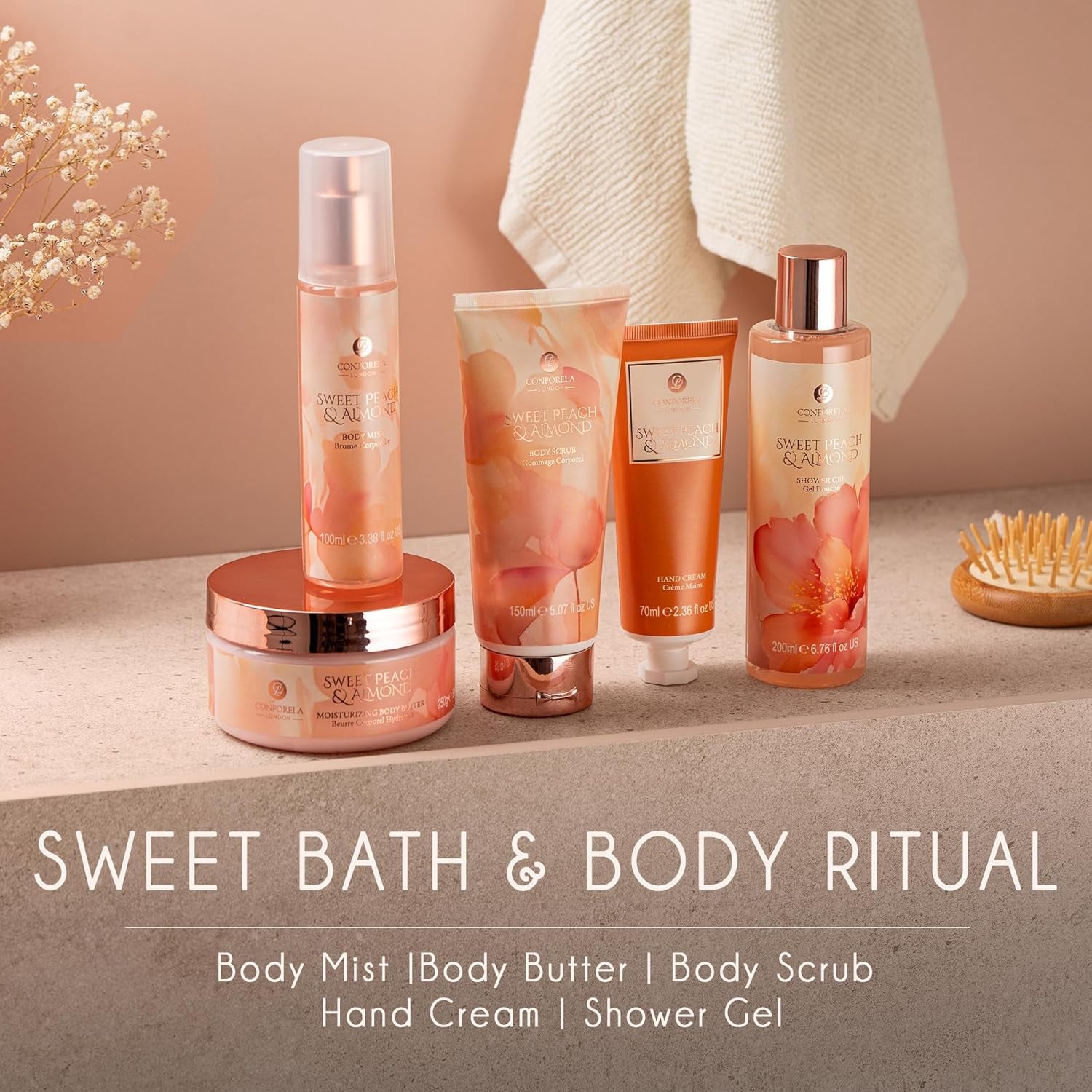 Bath Set Gifts for Women, Birthday for Her, Friendship Gifts for Women, Pamper Gifts, Hamper Basket for Mum, Sister, Friend, Skin Care Sets & Kits Gift Set with 5Pcs-Amene Beauty