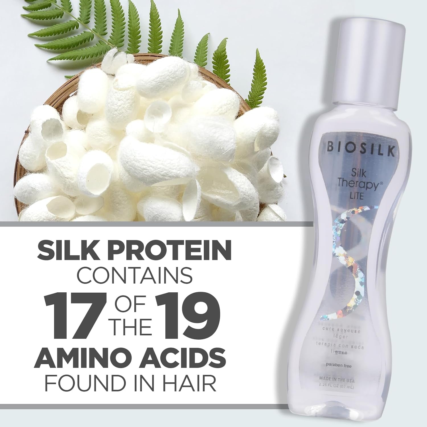 Silk Therapy Lite Reconstructing Treatment for Fine & Thin Hair Leave-In Hair Serum Hair Oil Treatment Strengthens, Smoothens & Adds Shine Prevents Split Ends Paraben Free, 67 Ml-Amene Beauty