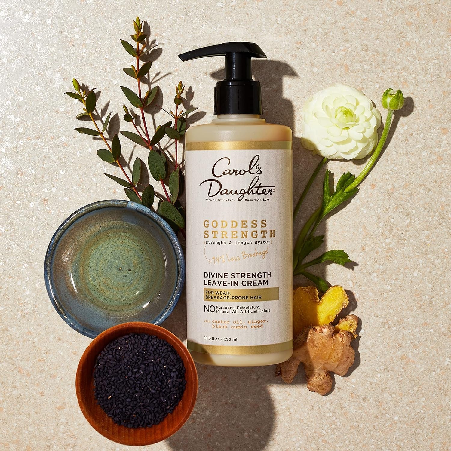 Goddess Strength Sulfate Free Shampoo, Hair Conditioner, Leave in Conditioner & Hair Treatment Oil Made with Castor Oil (4 Products)-Amene Beauty