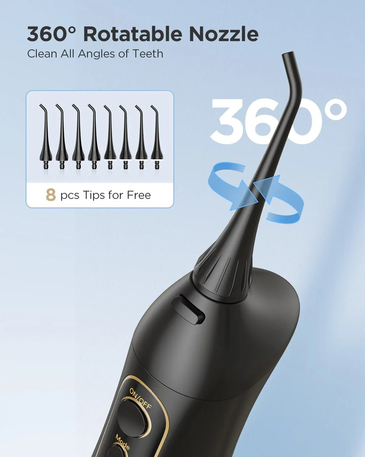 Water Flossers Oral Irrigator Rechargeable Portable Dental 3 Modes Water Tank for Teeth 300ML Waterproof Teeth Cleaner-Amene Beauty