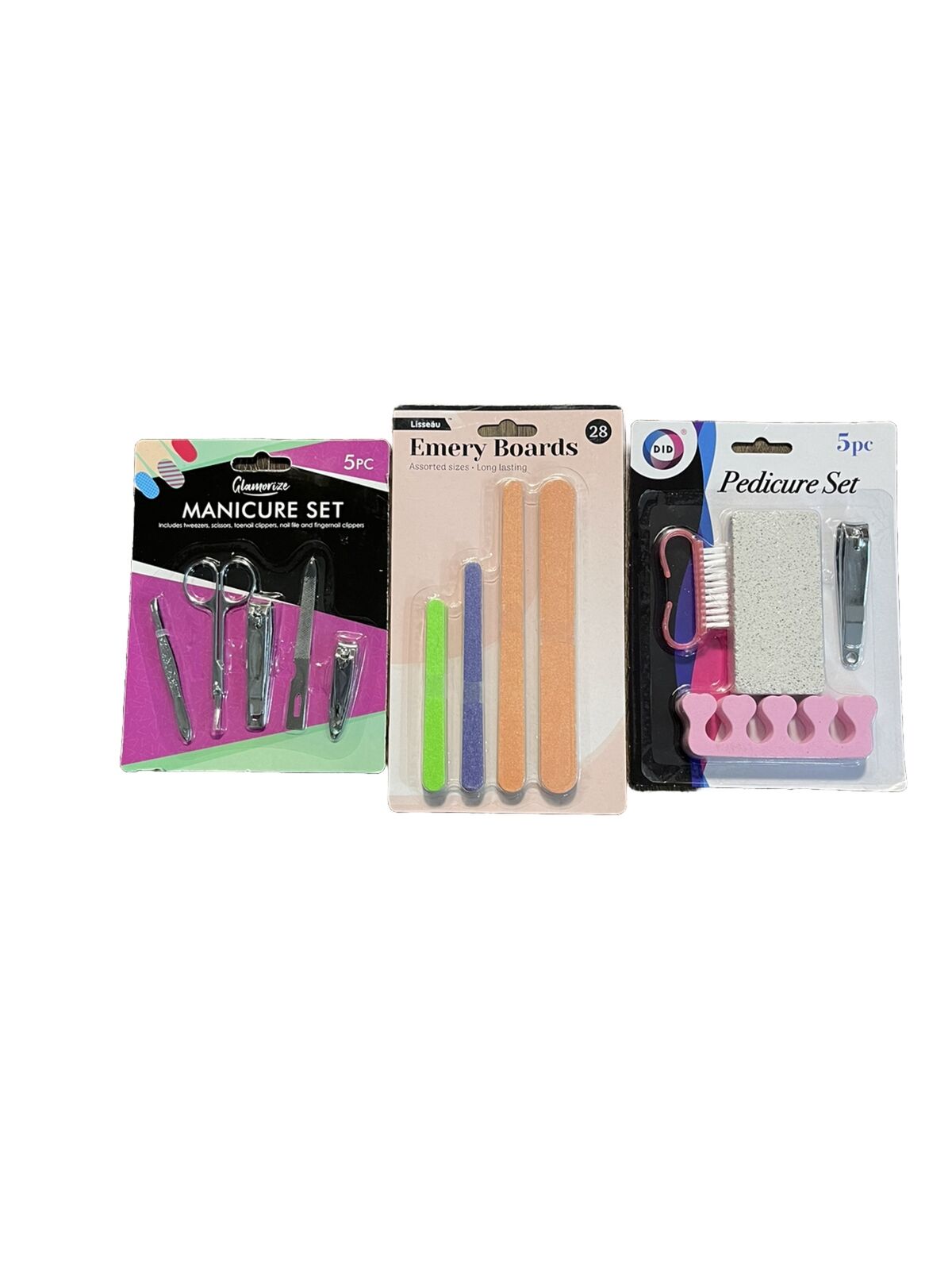Manicure Set, Pedicure Set, Emery Boards (Pack Of 3)-Amene Beauty