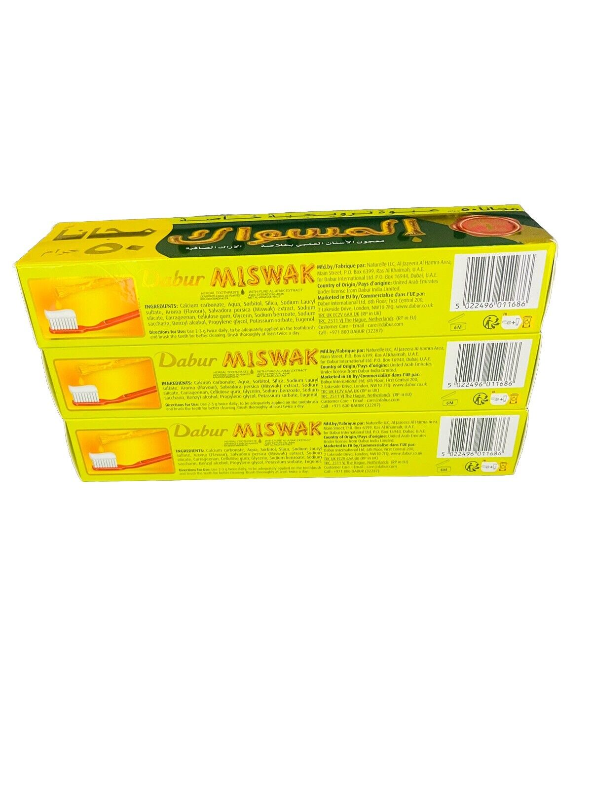 Dabur Miswak Herbal Toothpaste 120g+50g (pack Of  3 )-Amene Beauty