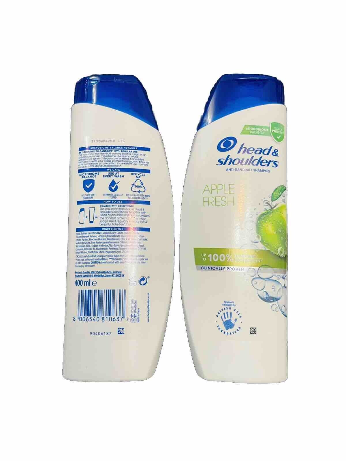 Head & Shoulder Apple Fresh 400ml(pack Of 2)-Amene Beauty