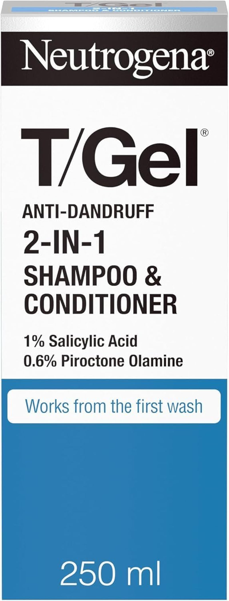 T/Gel 2 in 1 Anti-Dandruff Shampoo and Conditioner (1X 250Ml), Shampoo and Conditioner to Help Fight Dandruff from First Wash, Haircare for Soft, Shiny Healthy-Looking Hair and Scalp-Amene Beauty