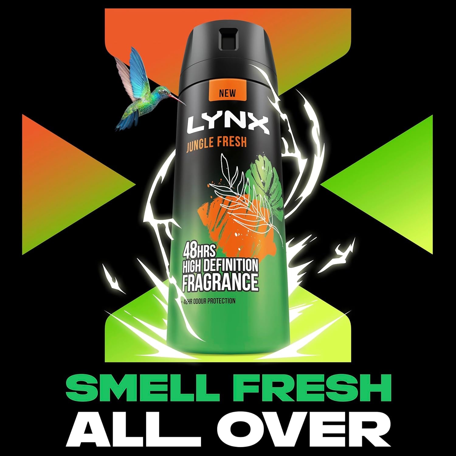 Jungle Fresh Aerosol Body Spray Deodorant with a Palm Leaves & Amber Scent 48 Hours of Odour-Busting Zinc Tech 6X 150 Ml-Amene Beauty
