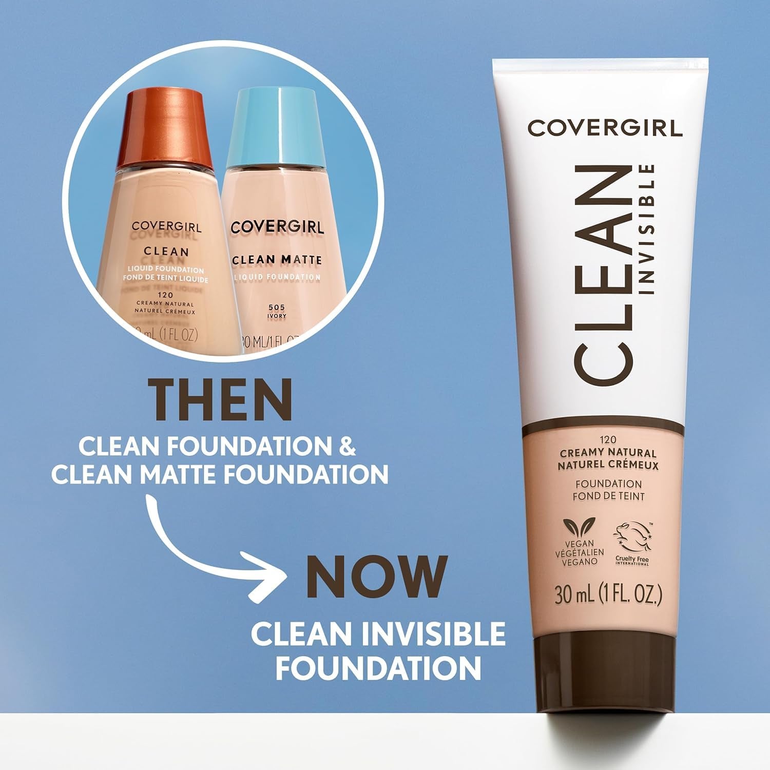 Clean Makeup Foundation Creamy Natural 120, 1 Oz (Packaging May Vary)-Amene Beauty