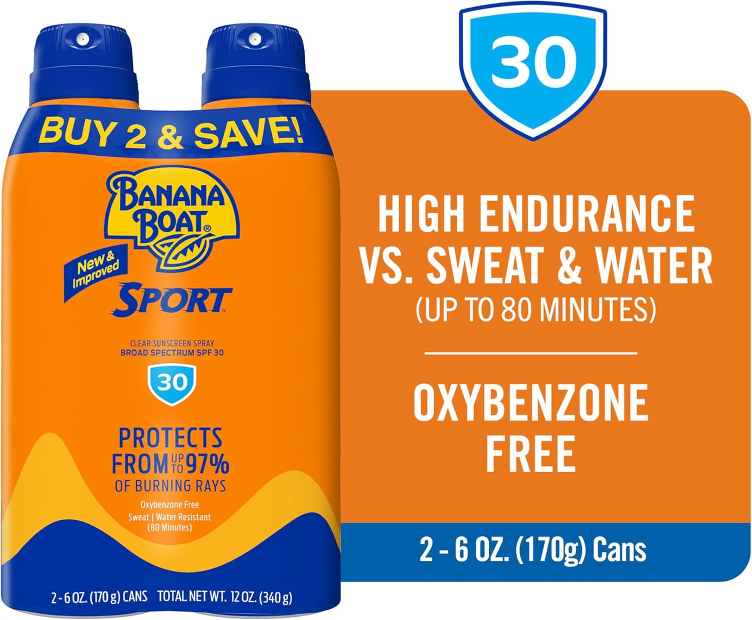 Ultra Mist Sport Performance Broad Spectrum Sun Care Twin Pack Sunshine Screen Spray – SPF 30, 6 Ounce by-Amene Beauty