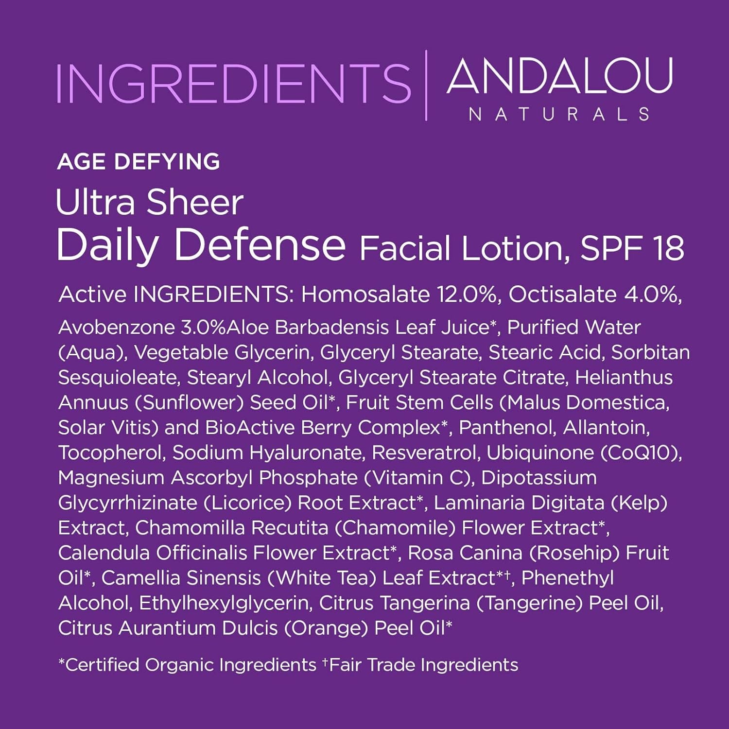 Ultra Sheer Daily Defence Facial Lotion with SPF 18 80 Ml-Amene Beauty