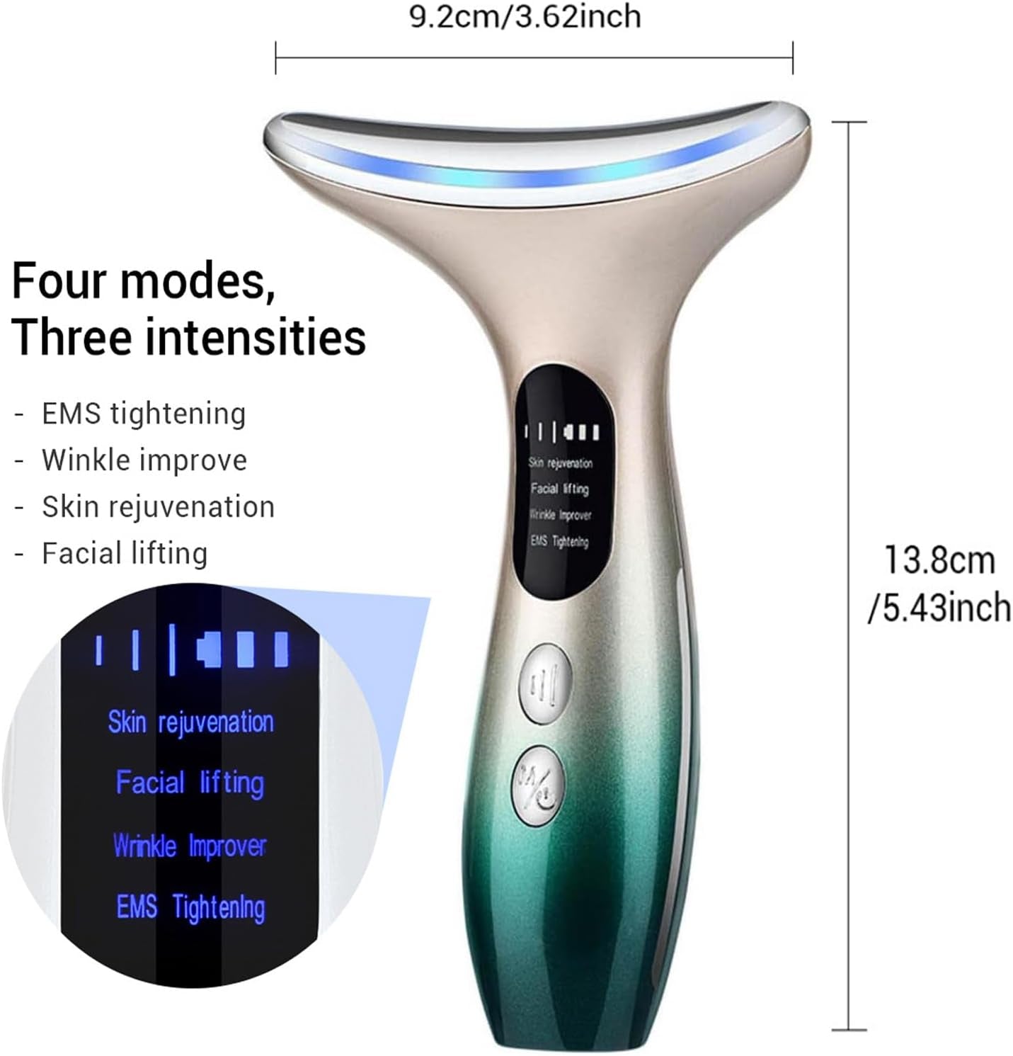 Face Massager?Anti-Wrinkle Face Device?Portable Skin Tightening Beauty Toning Device with 45 ±5°C Heat and 4 Massage Modes for Skintightening & Neck Lifting EMS Massage Face Toning Firming (Gradient)-Amene Beauty