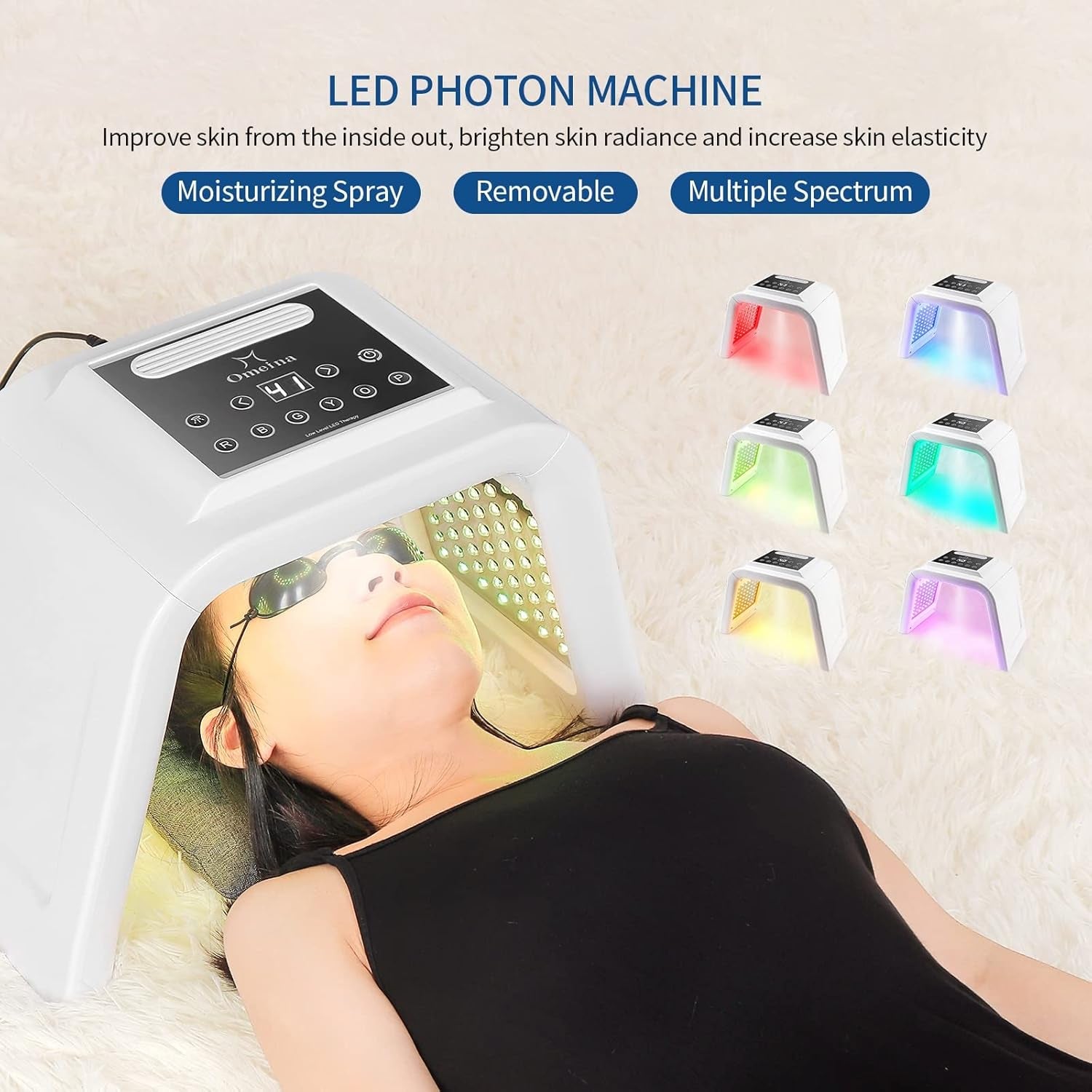 Red Light Therapy Lamp with Nano Spray,6 Colors Led Light Therapy Mask,Pdt Machine,Led Face Light Therapy Mask,178Pcs Leds,Anti-Anging,Rejuvenation,Firming,Smooth Wrinkle,Skin Brighten-Amene Beauty