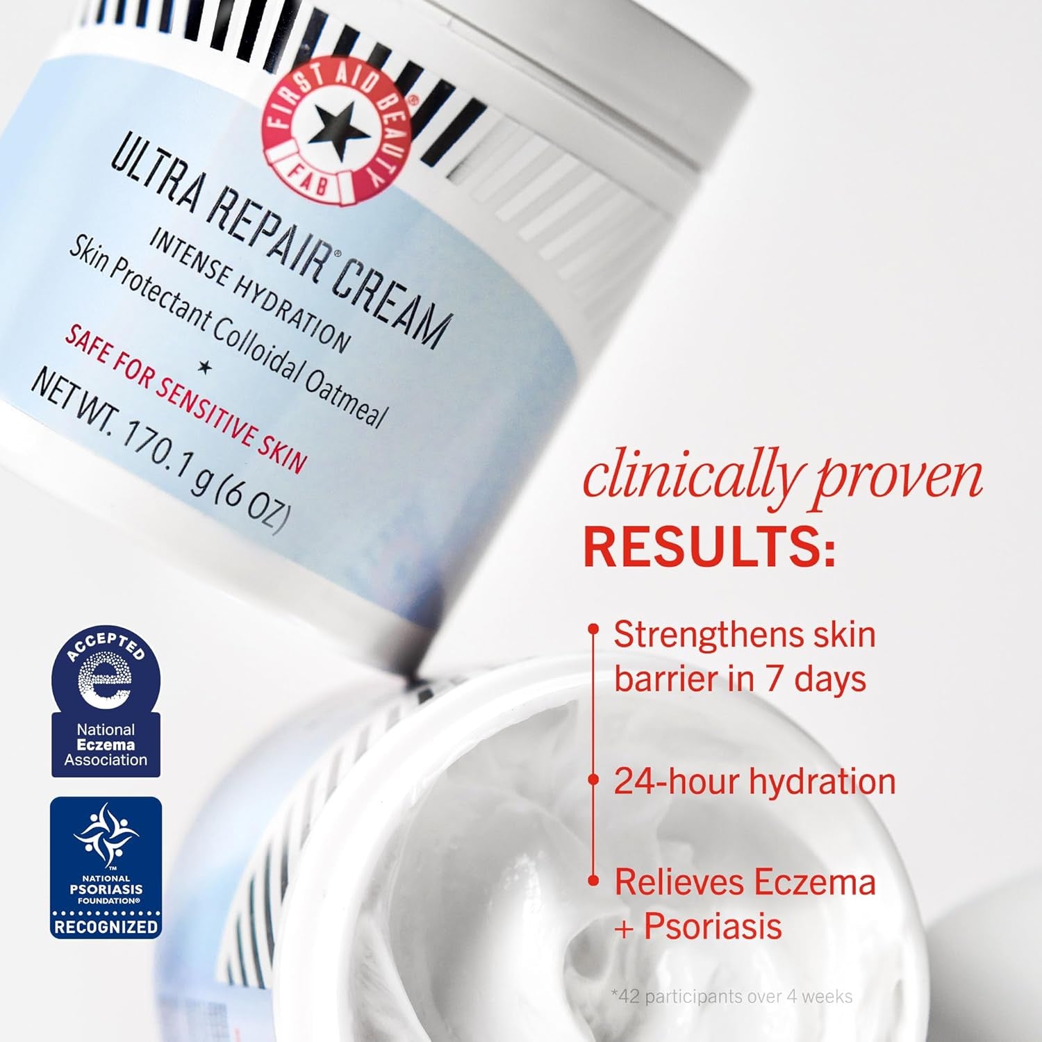 Ultra Repair Cream Intensive Hydration Daily Moisturiser for Face + Body – Strengthens Skin Barrier + Instantly Relieves Dry, Distressed Skin – 170.1 G + Bonus 28.3 G Travel Size-Amene Beauty