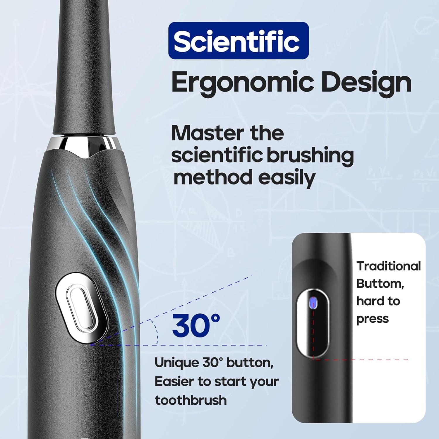 Electric Toothbrush with Travel Case, Travel Toothbrush with 10 Toothbrush Heads & Holder, Rechargeable Toothbrush with Smart Timer for Adults and Kids, Sg-2316(Black)-Amene Beauty