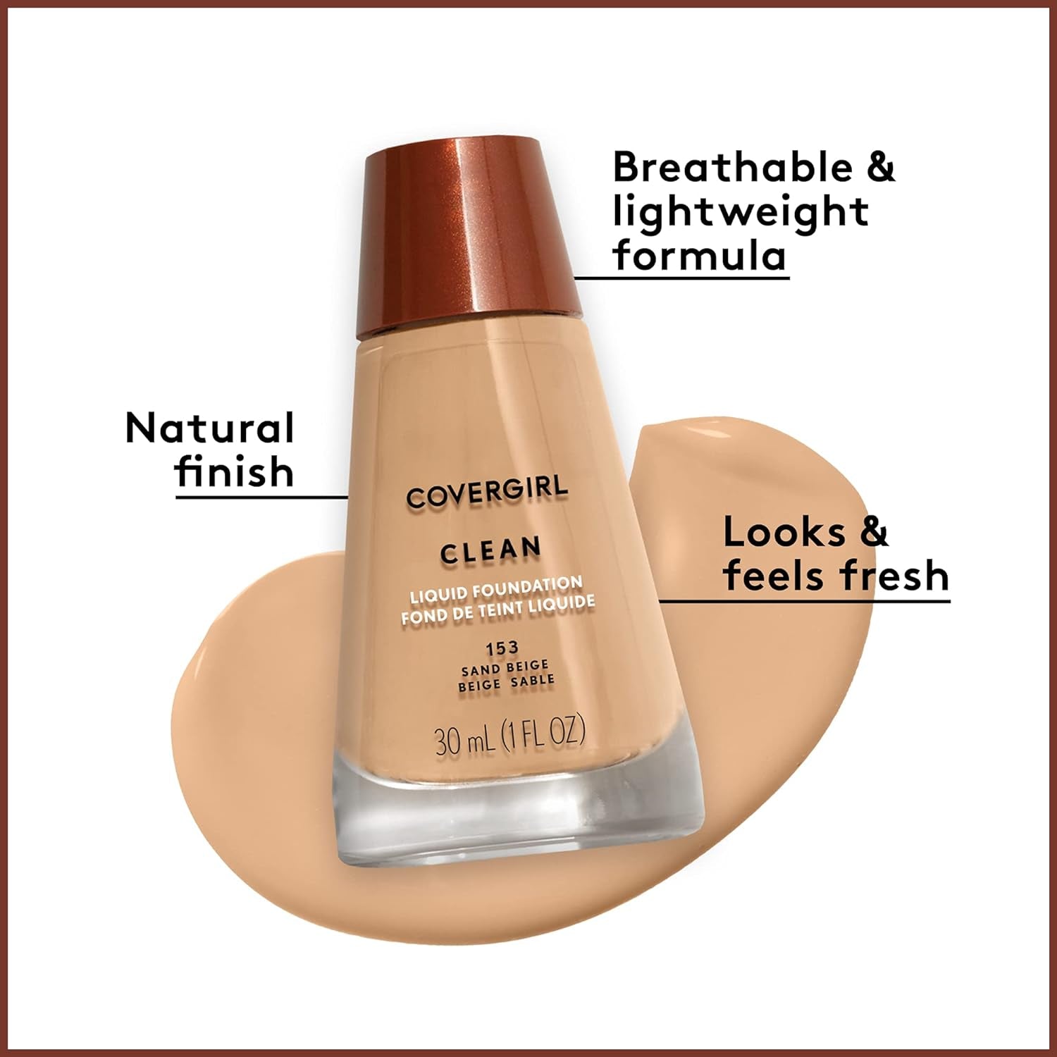 Clean Makeup Foundation Creamy Natural 120, 1 Oz (Packaging May Vary)-Amene Beauty