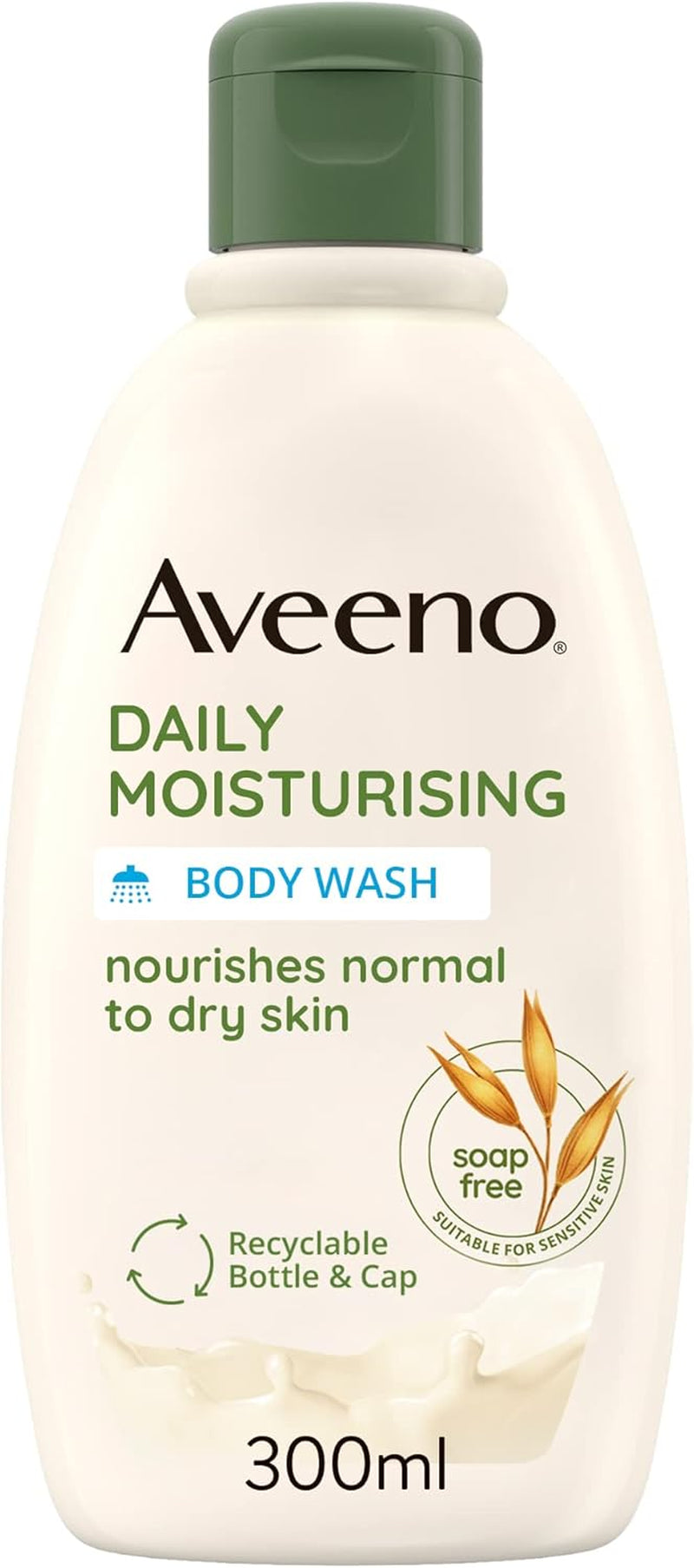 Daily Moisturising Body Wash, with Soothing Oat, Suitable for Sensitive Skin, Gently Cleanses and Nourishes, Soap-Free, Lightly Scented, 300Ml-Amene Beauty