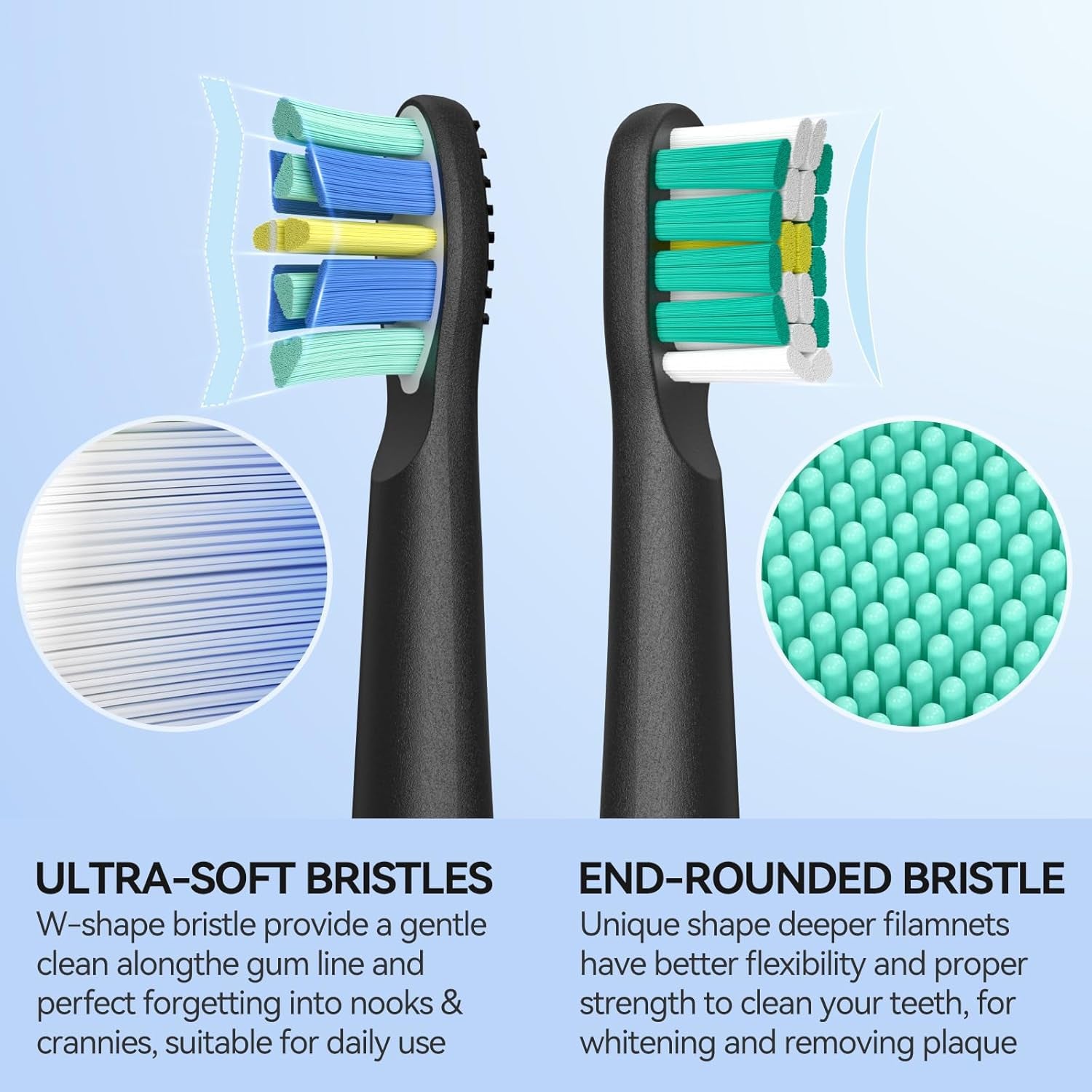 Electric Toothbrush with Travel Case, Travel Toothbrush with 10 Toothbrush Heads & Holder, Rechargeable Toothbrush with Smart Timer for Adults and Kids, Sg-2316(Black)-Amene Beauty