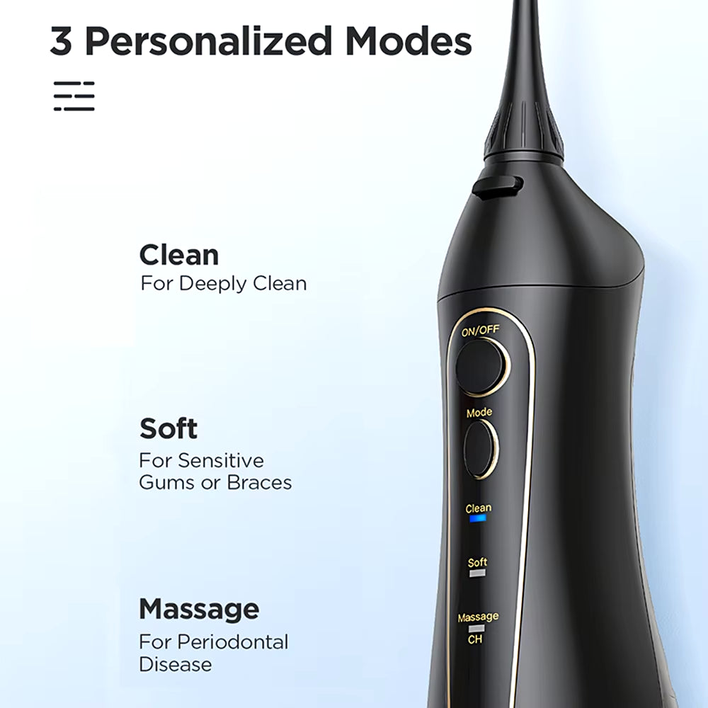 Water Flossers Oral Irrigator Rechargeable Portable Dental 3 Modes Water Tank for Teeth 300ML Waterproof Teeth Cleaner-Amene Beauty