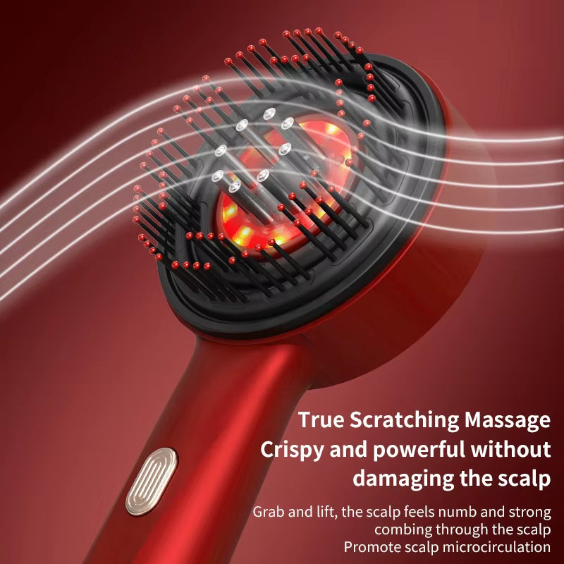 Electric Massage Comb for Hair Growth Massage Scalp Microcurrent Red Light Hair Brush anti Hair Loss Liquid Oil Applicator-Amene Beauty