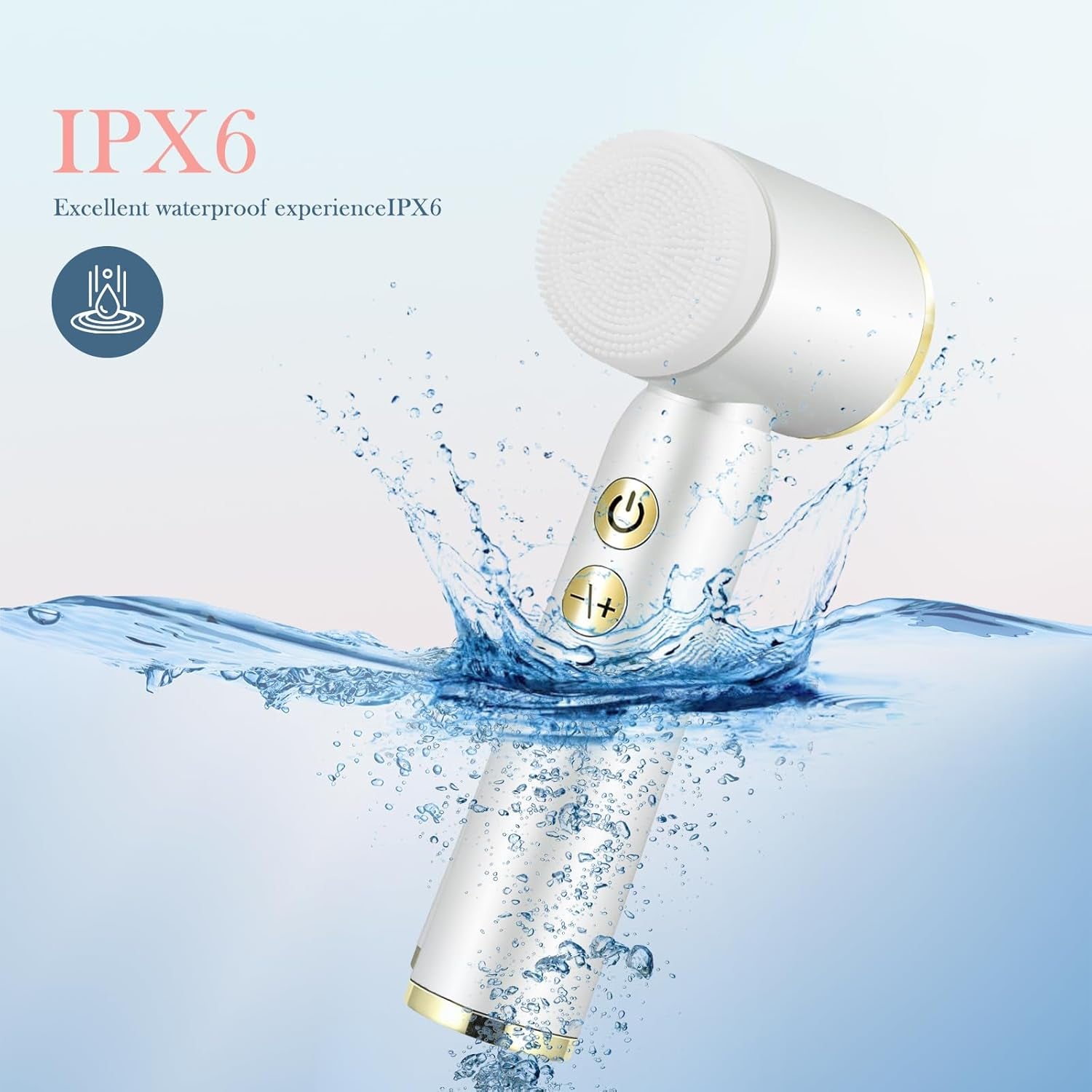 Facial Cleansing Brush,Electric Face Cleanser with 6 Exfoliating Brush Heads,Usb Rechargeable Face Brush with 3 Speed Levels,Waterproof Facial Brush,Lcd Display,360° Rotating Facial Brush for Cleaning-Amene Beauty