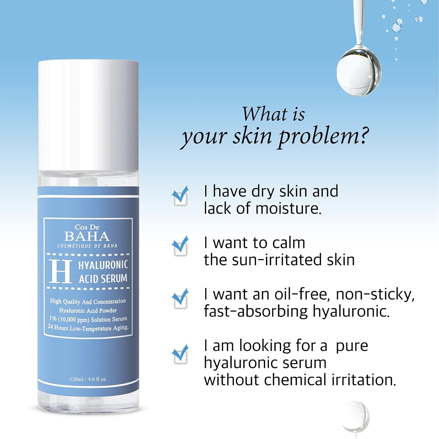 Pure Hyaluronic Acid 1% Powder Serum for Face 10,000 Ppm - anti Ageing + Fine Line + Intense Hydration + Face Moisturiser + Visibly Plumped Skin + Prevent Bladder Pain (4Fl Oz)-Amene Beauty