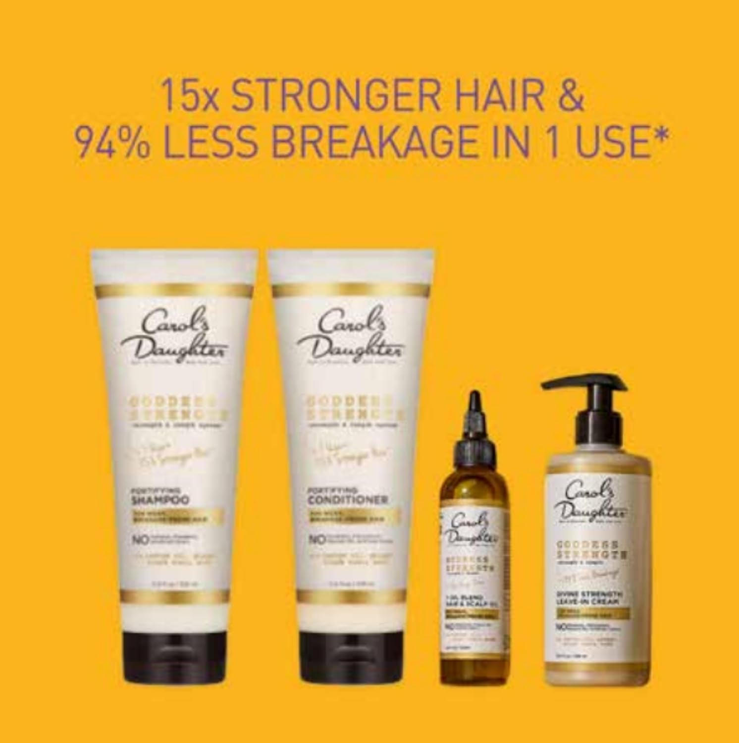 Goddess Strength Sulfate Free Shampoo, Hair Conditioner, Leave in Conditioner & Hair Treatment Oil Made with Castor Oil (4 Products)-Amene Beauty