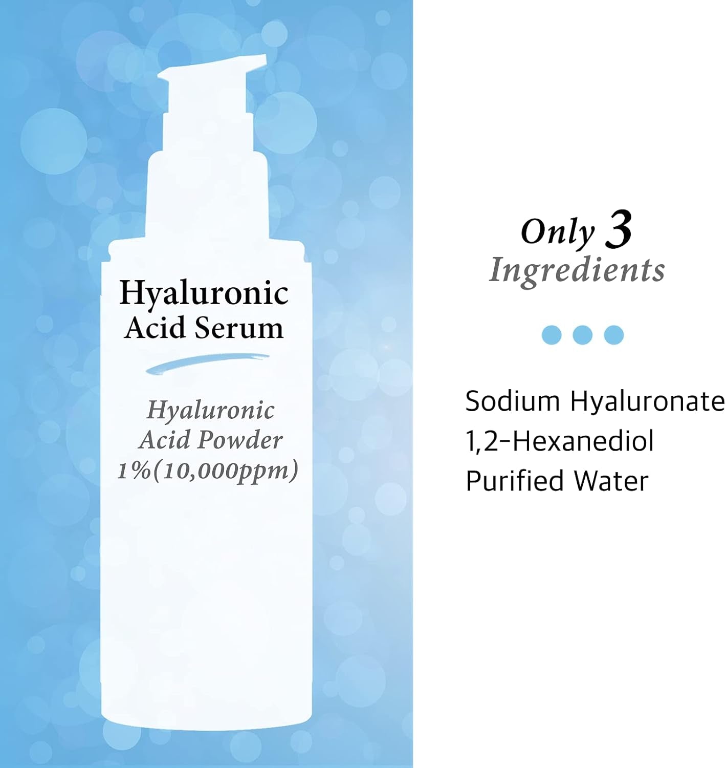 Pure Hyaluronic Acid 1% Powder Serum for Face 10,000 Ppm - anti Ageing + Fine Line + Intense Hydration + Face Moisturiser + Visibly Plumped Skin + Prevent Bladder Pain (4Fl Oz)-Amene Beauty
