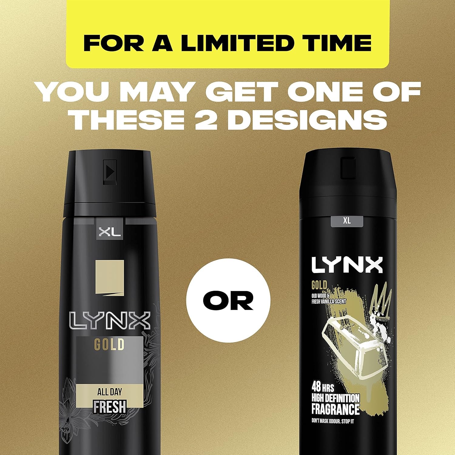 Gold Bodyspray 48 Hours of Odour-Busting Zinc Tech Deodorant to Finish Your Style 6X 200 Ml-Amene Beauty