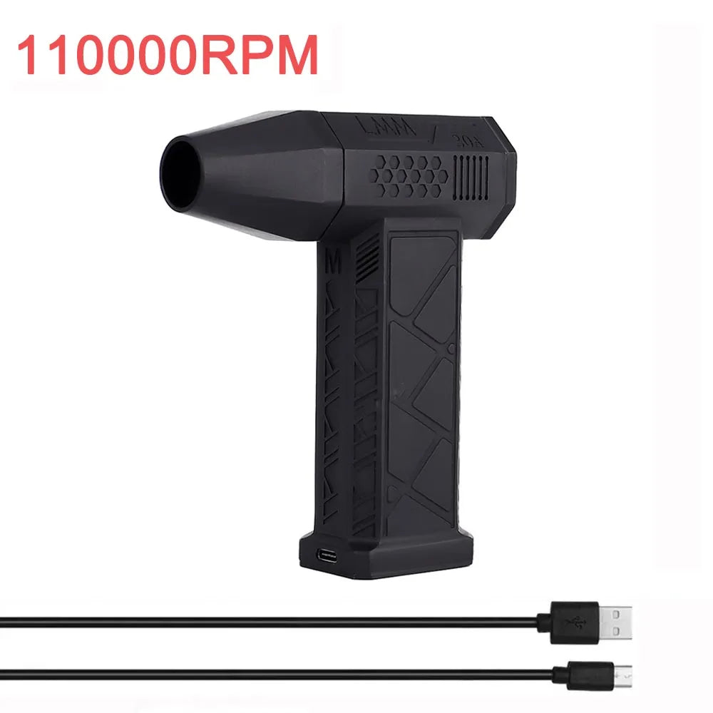 Mini Turbo Jet Fan Electric Air Duster with 1&3 Gear Adjustable Speed 130000RPM 52M/S Car Computer Cleaning Blower Tool Kit-Amene Beauty