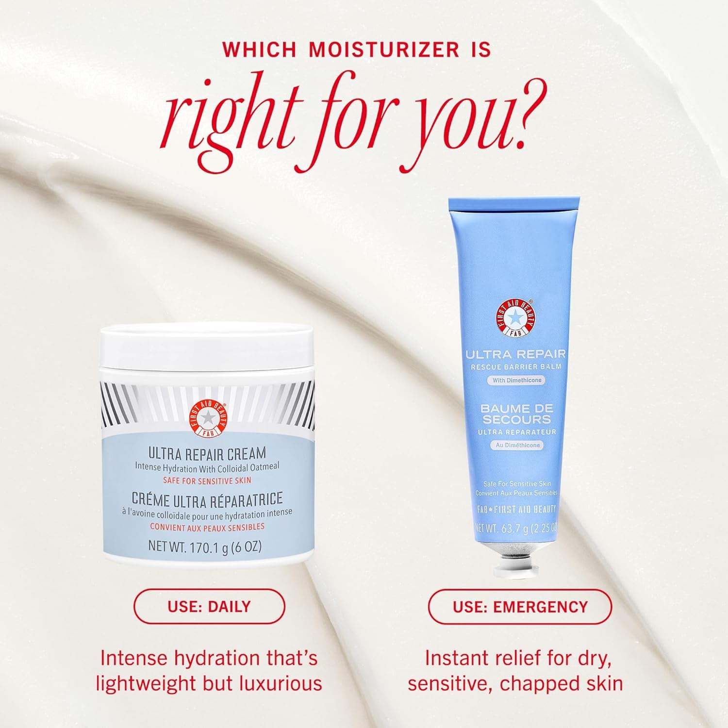 Ultra Repair Cream Intensive Hydration Daily Moisturiser for Face + Body – Strengthens Skin Barrier + Instantly Relieves Dry, Distressed Skin – 170.1 G + Bonus 28.3 G Travel Size-Amene Beauty