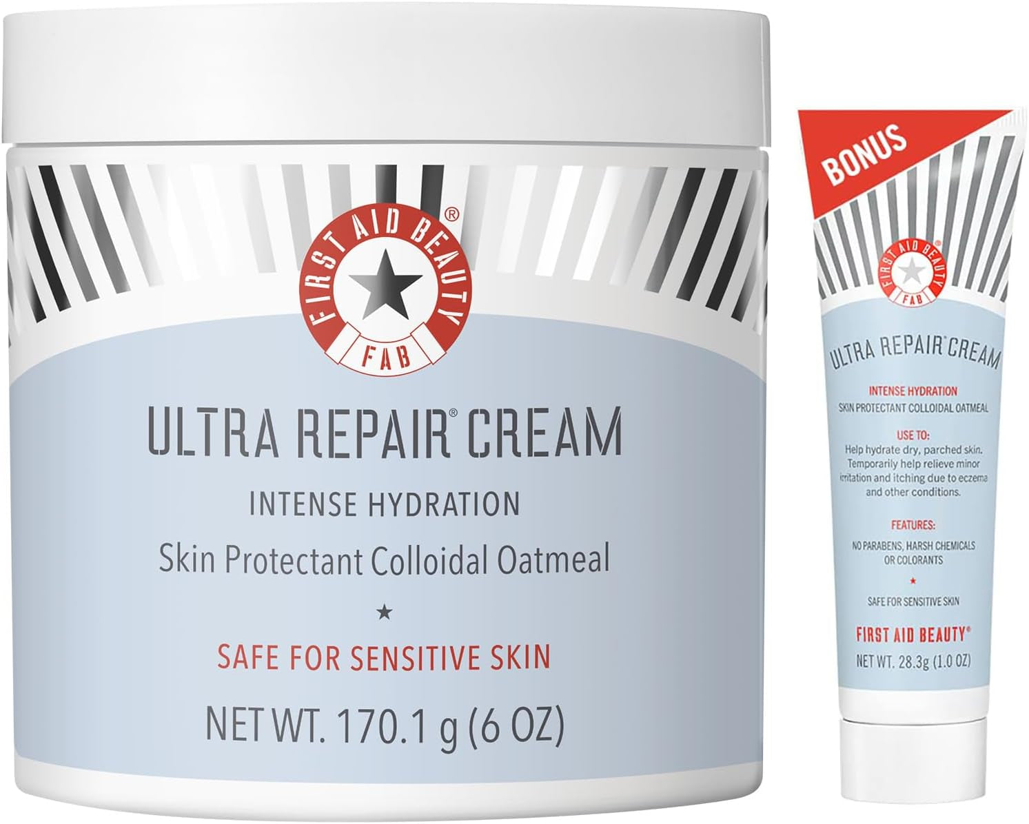 Ultra Repair Cream Intensive Hydration Daily Moisturiser for Face + Body – Strengthens Skin Barrier + Instantly Relieves Dry, Distressed Skin – 170.1 G + Bonus 28.3 G Travel Size-Amene Beauty