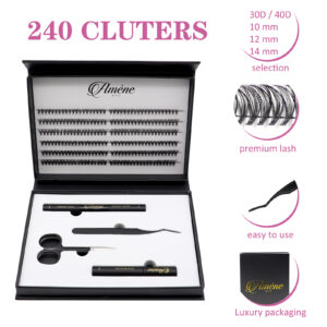 Améne NYC 240 DIY Cluster Eyelash Extension Kit 30D+40D 10-14mm 5 PCS Tool Kit